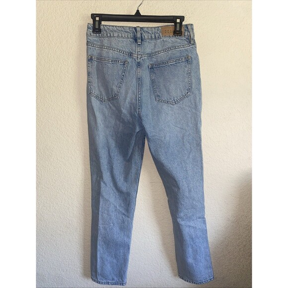 PacSun Mom Jean Womens 26 Light Wash Crop Distressed Casual High Rise Taper - Picture 5 of 10